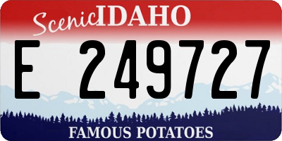 ID license plate E249727