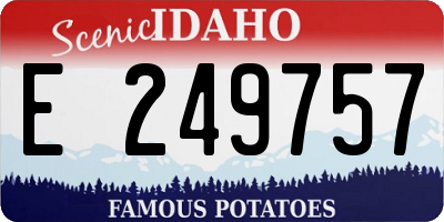 ID license plate E249757