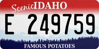 ID license plate E249759