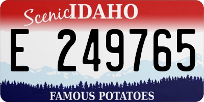 ID license plate E249765