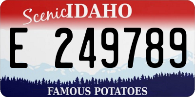 ID license plate E249789