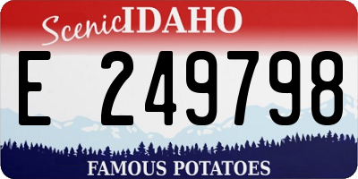 ID license plate E249798