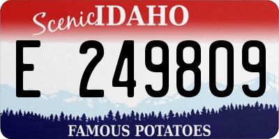 ID license plate E249809