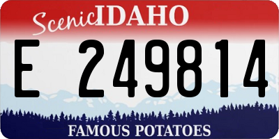 ID license plate E249814