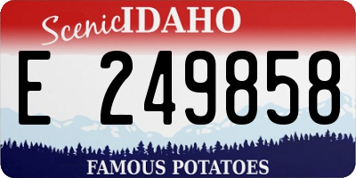 ID license plate E249858