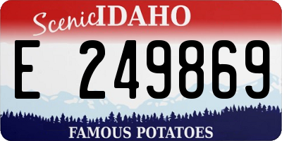 ID license plate E249869