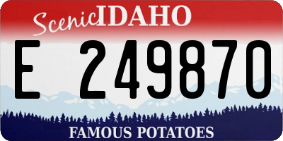 ID license plate E249870