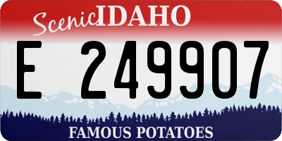 ID license plate E249907