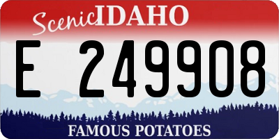 ID license plate E249908