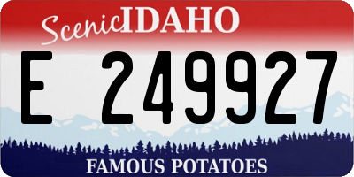 ID license plate E249927