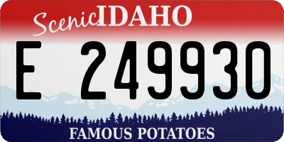 ID license plate E249930