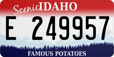 ID license plate E249957