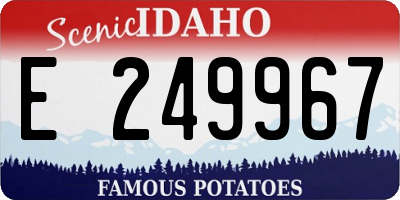 ID license plate E249967