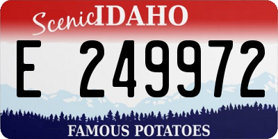 ID license plate E249972