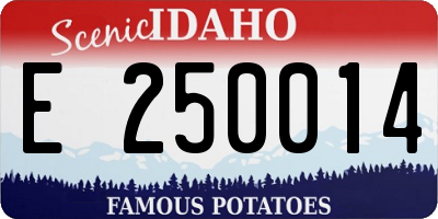 ID license plate E250014