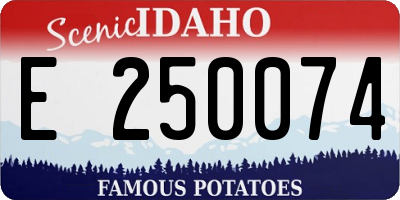 ID license plate E250074