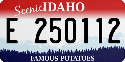 ID license plate E250112