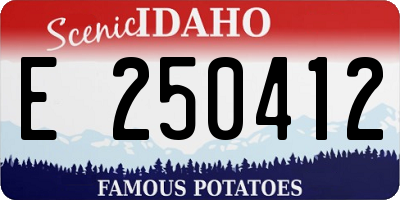 ID license plate E250412