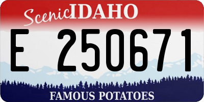 ID license plate E250671