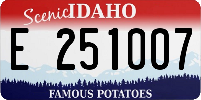 ID license plate E251007