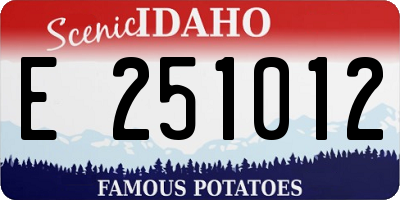ID license plate E251012