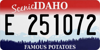 ID license plate E251072