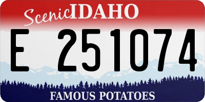 ID license plate E251074