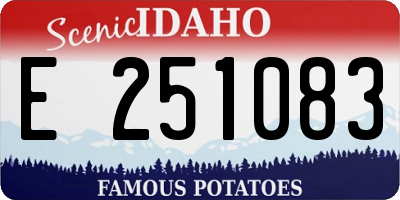 ID license plate E251083