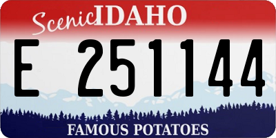 ID license plate E251144