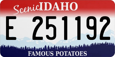 ID license plate E251192