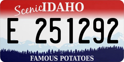 ID license plate E251292