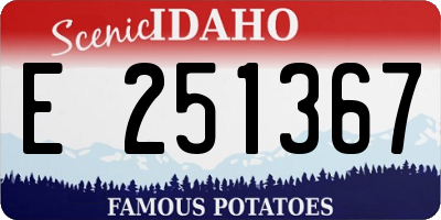 ID license plate E251367