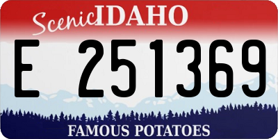 ID license plate E251369
