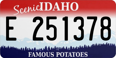 ID license plate E251378
