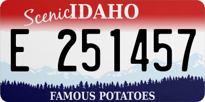 ID license plate E251457