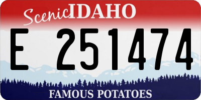 ID license plate E251474