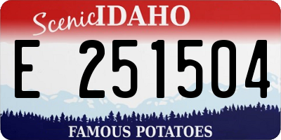 ID license plate E251504