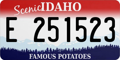 ID license plate E251523