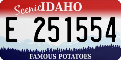 ID license plate E251554