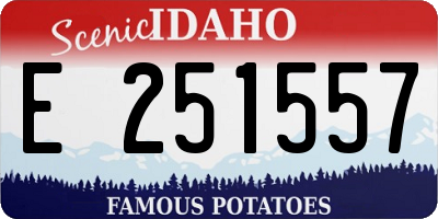 ID license plate E251557