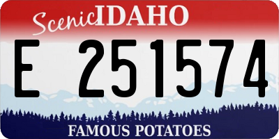 ID license plate E251574