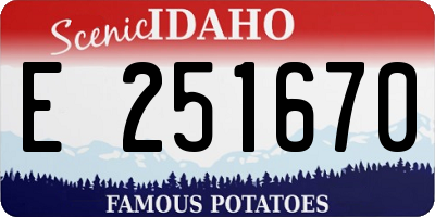 ID license plate E251670