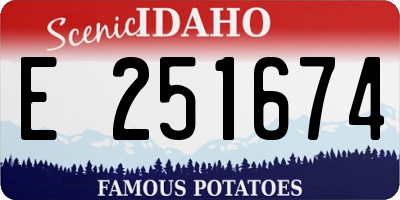 ID license plate E251674