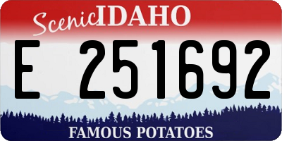 ID license plate E251692