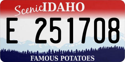 ID license plate E251708