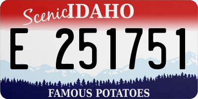 ID license plate E251751