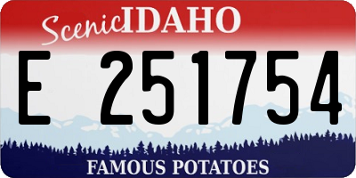 ID license plate E251754