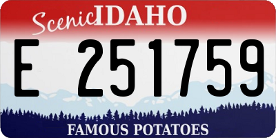 ID license plate E251759