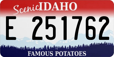 ID license plate E251762