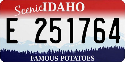 ID license plate E251764